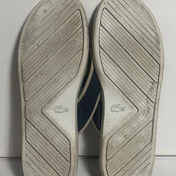 Lacoste L.30 Round Toe Flip Flops Sandals Navy Blue Size 17 US 15 UK - Picture 2 of 6